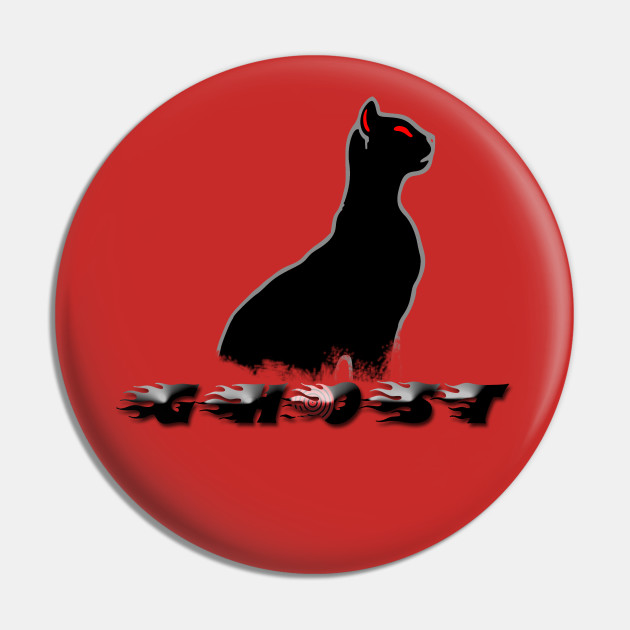 Cat With Red Eyes Black Cat Ghost Pin Teepublic