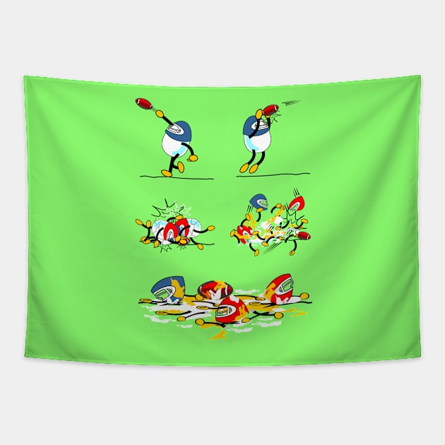 Egg Sports Academy-Football Tapestry by Hydra