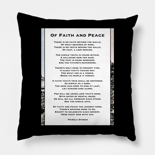 Of Faith and Peace Poem Pillow by Pamela Storch