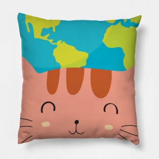 Cat Earth Day Pillow