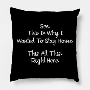 See This Is Why I Wanted To Stay Home This All This Right Here Shirt, Funny Unisex Tee For Work Pillow