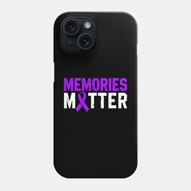 Alzheimer's Awareness - Memories Matter Phone Case by Sassy The Line Art