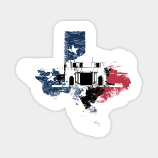 Texas Vintage Map Flag The Alamo San Antonio Texas Pride Magnet