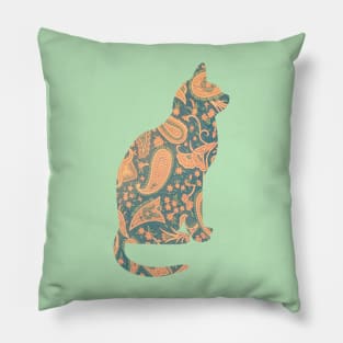 Paisley cat print Pillow