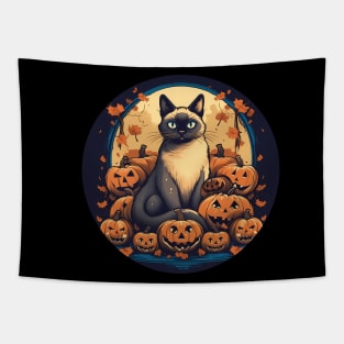 Siamese Cat Halloween, Cat Lover Tapestry