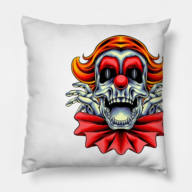 clown skull Pillow by Arjanaproject