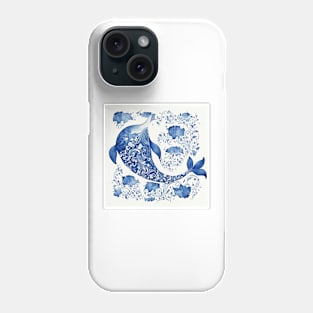 Majestic sea dolphin in navy blue II Phone Case