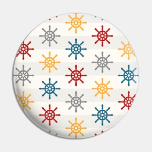 Colorful Wheel Stripes Nautical Pattern Pin