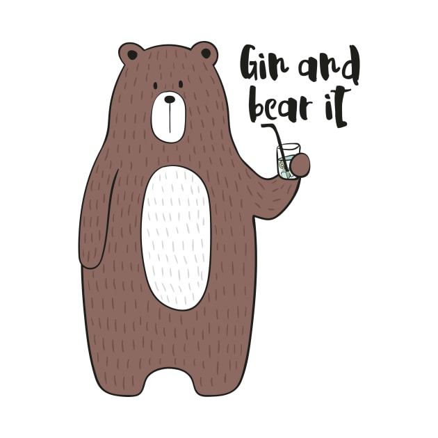 Gin and Bear It - Gin Drinker Gift by Dreamy Panda Designs