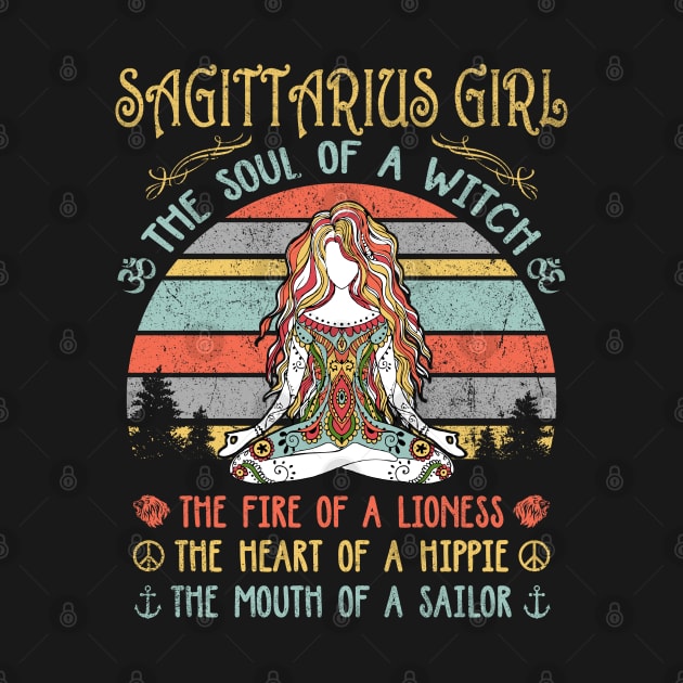 Sagittarius Girl The Soul Of A Witch Vintage Yoga Sagittarius Girl Birthday Gift by justinacedric50634