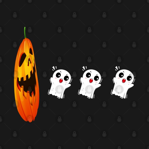 Funny Halloween Pumpkin Eating Ghost by Family shirts