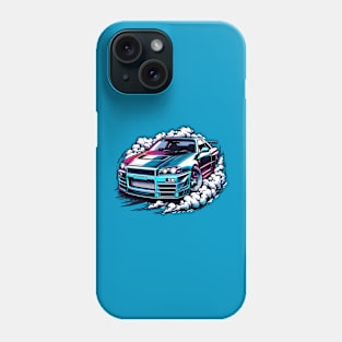 Skyline R34 Neon Color Phone Case