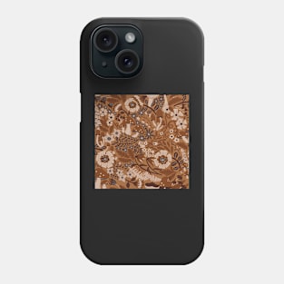 Earth tones brown woodland mushrooms toadstools floral Phone Case