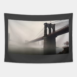 Brooklyn Bridge in the mist Tapestry