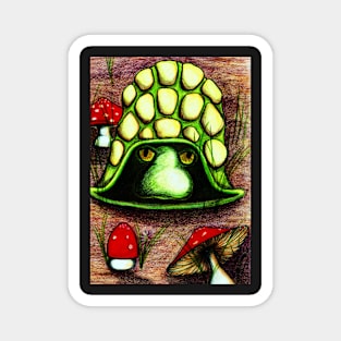 Turtle and Mushrooms Magnet