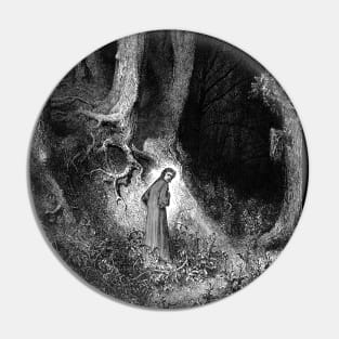 High Resolution Gustave Doré Illustration Within a Forest Dark Pin