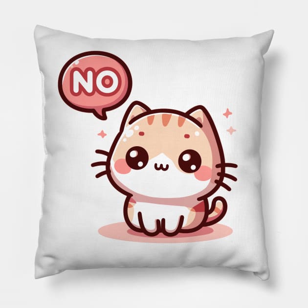 Whimsy Denial Kitty Pillow by PhotoSphere