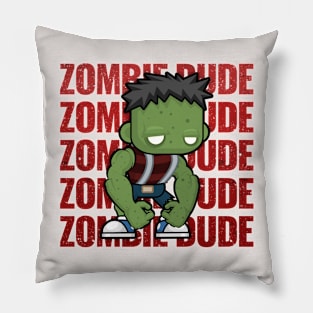 Zombie Dude Creepy Scary Kawaii Zombie Cute Halloween Outfit Pillow