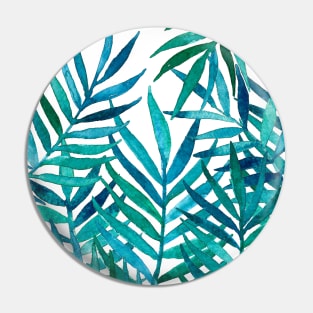Watercolor Palm Leaves on White Pin
