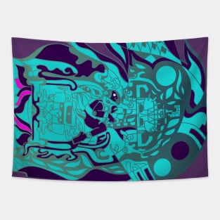 mayan pakal astronaut in alien suit ecopop Tapestry