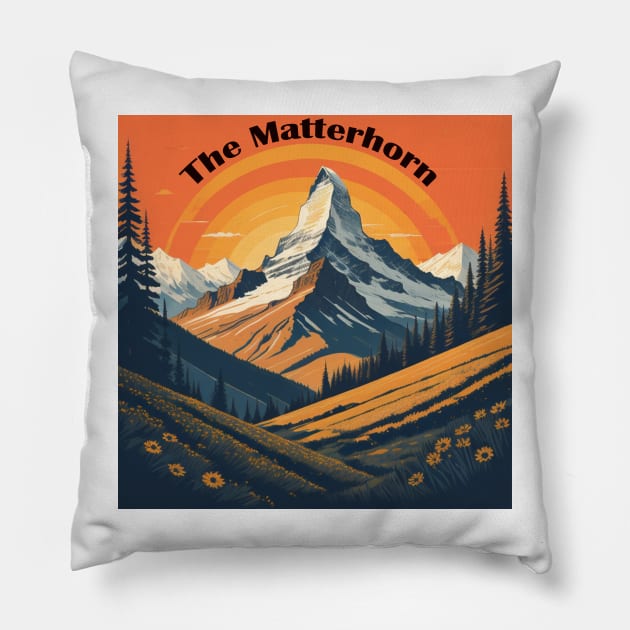 The Matterhorn and Switzerland Pillow by Ruggeri Collection
