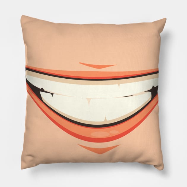 Mouth Cartoon Pillow by aquariart