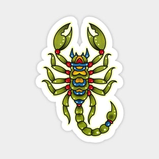 Neotraditional scorpio in green Magnet