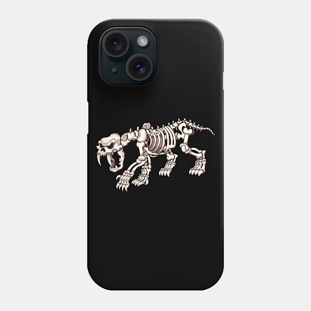 Sabertooth Skeleton Phone Case by TheMaskedTooner