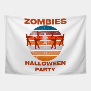 Zombies Halloween party (retro style) Tapestry