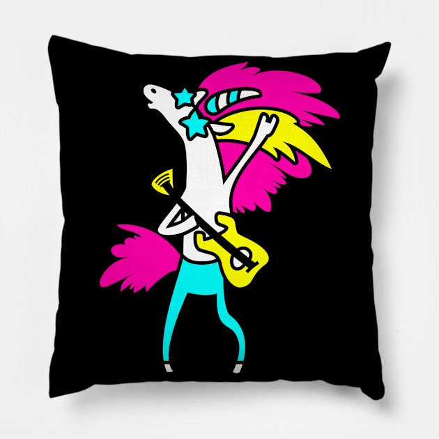 Heavy Metal Unicorn Pillow by JaunzemsR