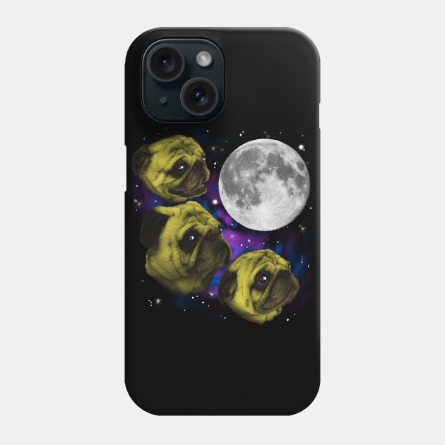 Three Pug Moon Phone Case by blairjcampbell