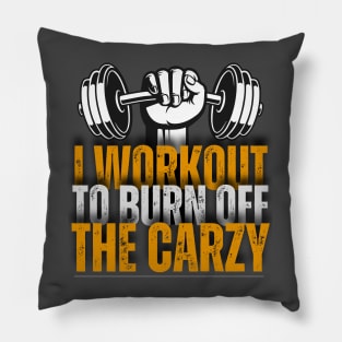 Funny Gym I Workout To Burn Off The Crazy Motivation Pillow