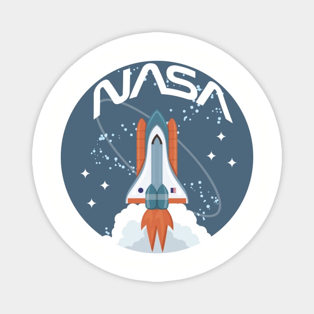 NASA retro shuttle design Magnet by PaletteDesigns