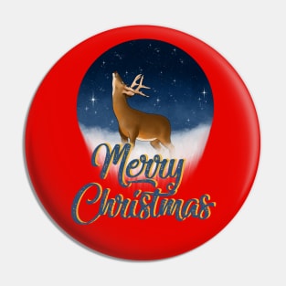 Merry Christmas Rudolph Reindeer Pin