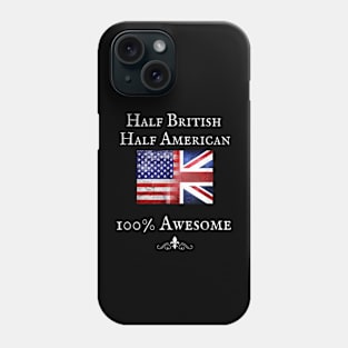 Half American Half British USA Flag United Kingdom Heritage Phone Case