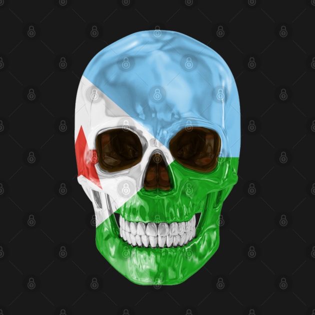 Djibouti Flag Skull - Gift for Djiboutian With Roots From Djibouti by Country Flags