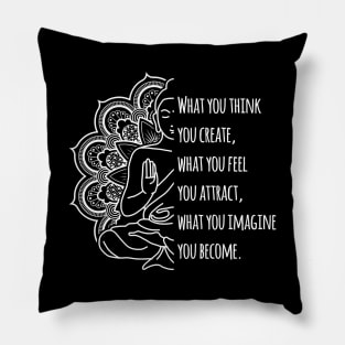 Law Of Attraction Spiritual Buddha Meditation Quote Pillow