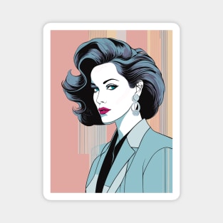 Rose Ville Art Deco Patrick Nagel 80s Magnet