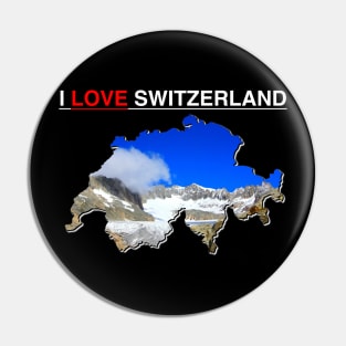 I Love Switzerland Map Rhone Glacier Pin