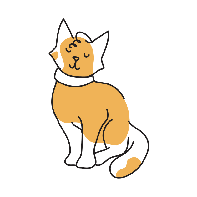 Sitting cat in a spotty orange coat by cheekyfoxart