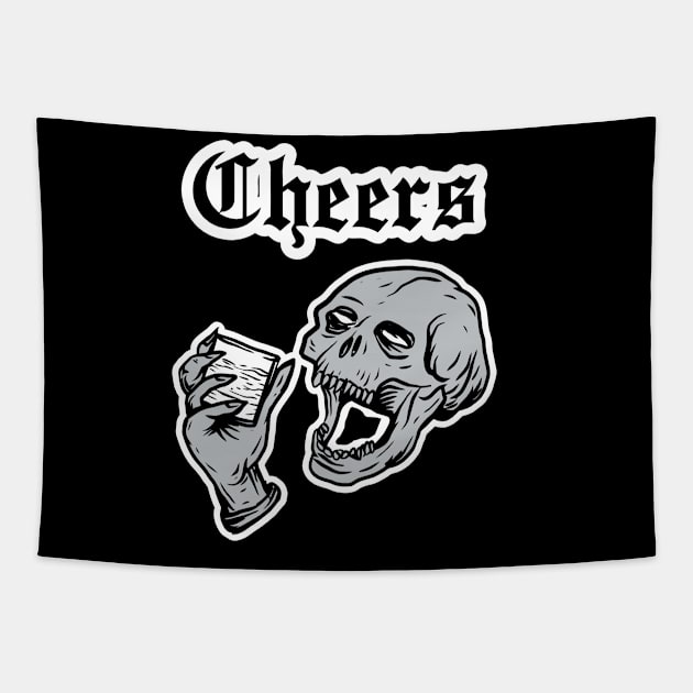 Skull Cheers Tapestry by DeathAnarchy