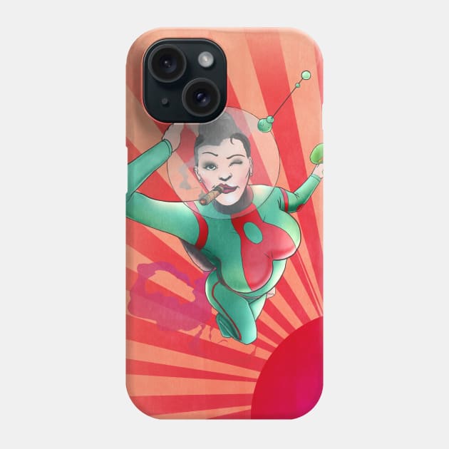 Space Girl Pin Up Phone Case by LiamCallebout