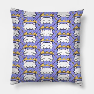 Cute cat eats donuts pattern Pillow