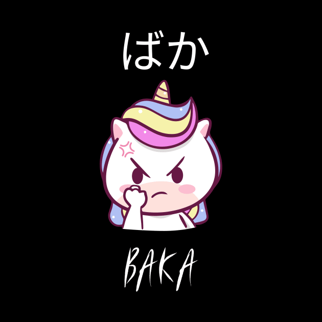 Funny Anime Baka Purple Kawaii Unicorn by Art Deck