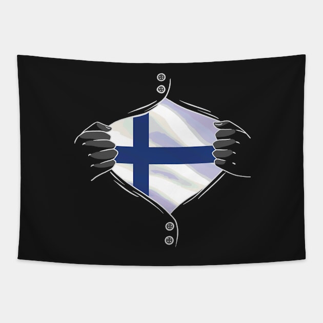 Finland flag proud Tapestry by HawaiPlus