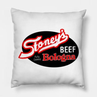 Stoney's Bologna - Transparent Red Oval Logo Pillow