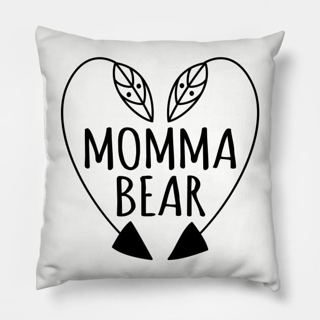 Momma Bear Boho Pillow by Teezer79