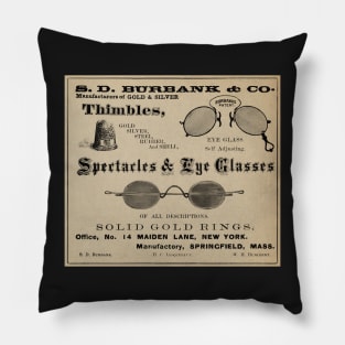 Vintage spectacles advertisement Pillow