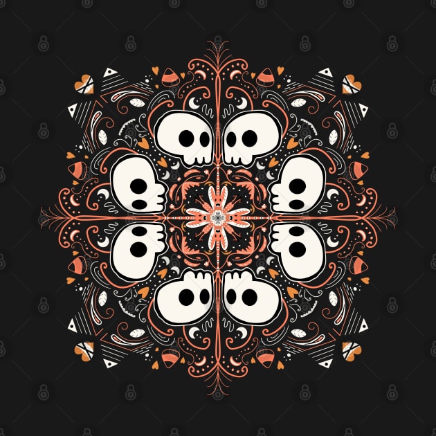 Skulls Mandala by The3rdMeow