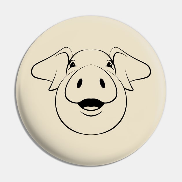 Laughing Pig Pin by schlag.art